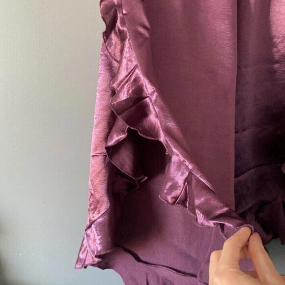 Whimsigoth Satin Ensemble Wide Leg Ruffle Detail Free People Set - Picture 11 of 16